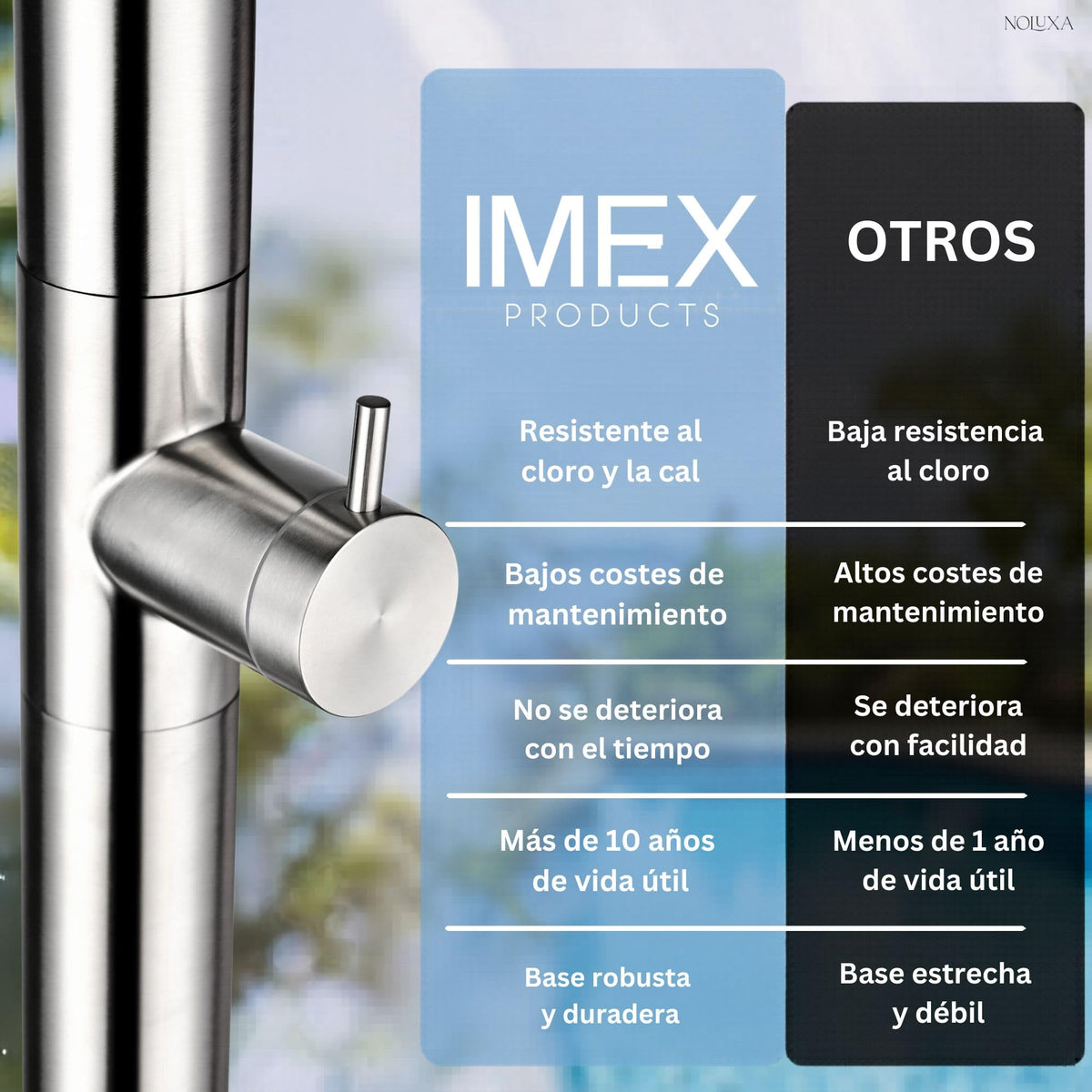 DUCHA PISCINA EXTERIOR EN ACERO INOX. S.316 SERIE TEXAS