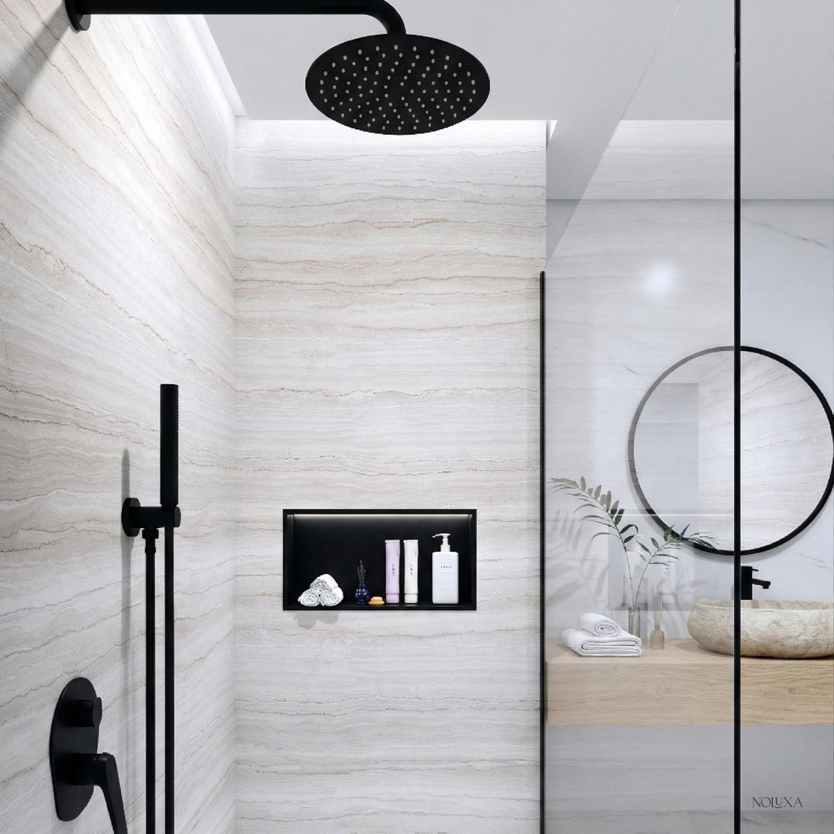 HORNACINA RECTANGULAR 63X33CM CON LUZ LED SERIE OCEANIC