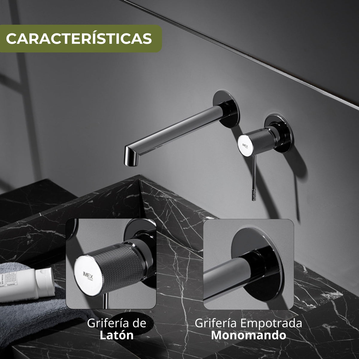 GRIFO LAVABO EMPOTRADO MONOMANDO SERIE LINE