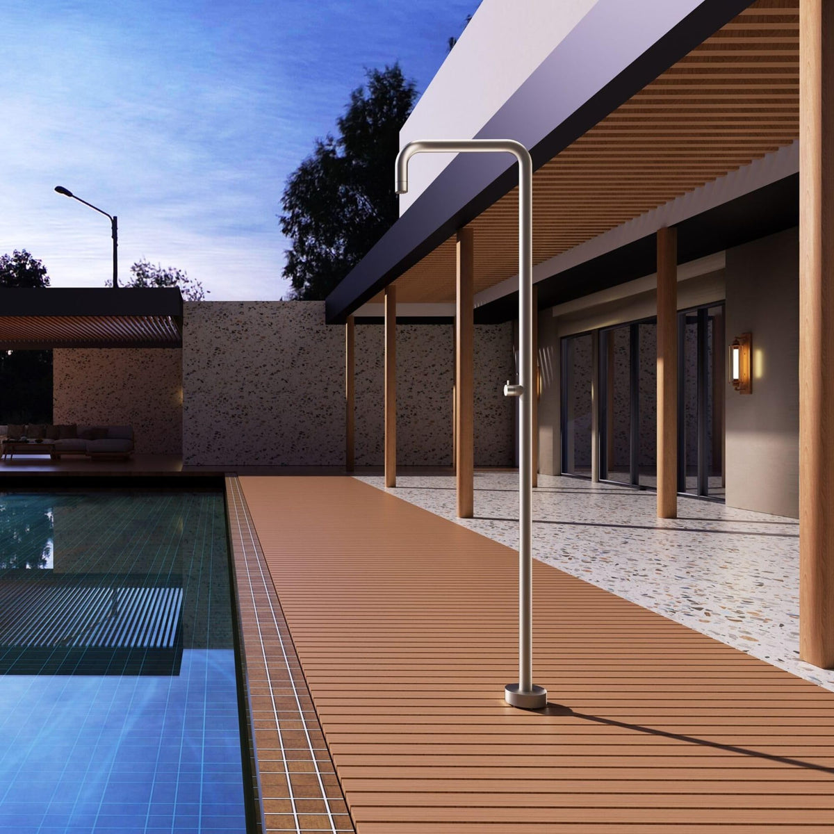 DUCHA PISCINA EXTERIOR EN ACERO INOX. S.316 SERIE UTAH