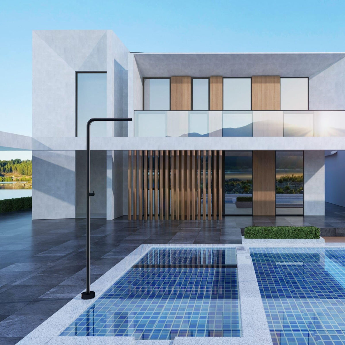 DUCHA PISCINA EXTERIOR EN ACERO INOX. S.316 SERIE TEXAS