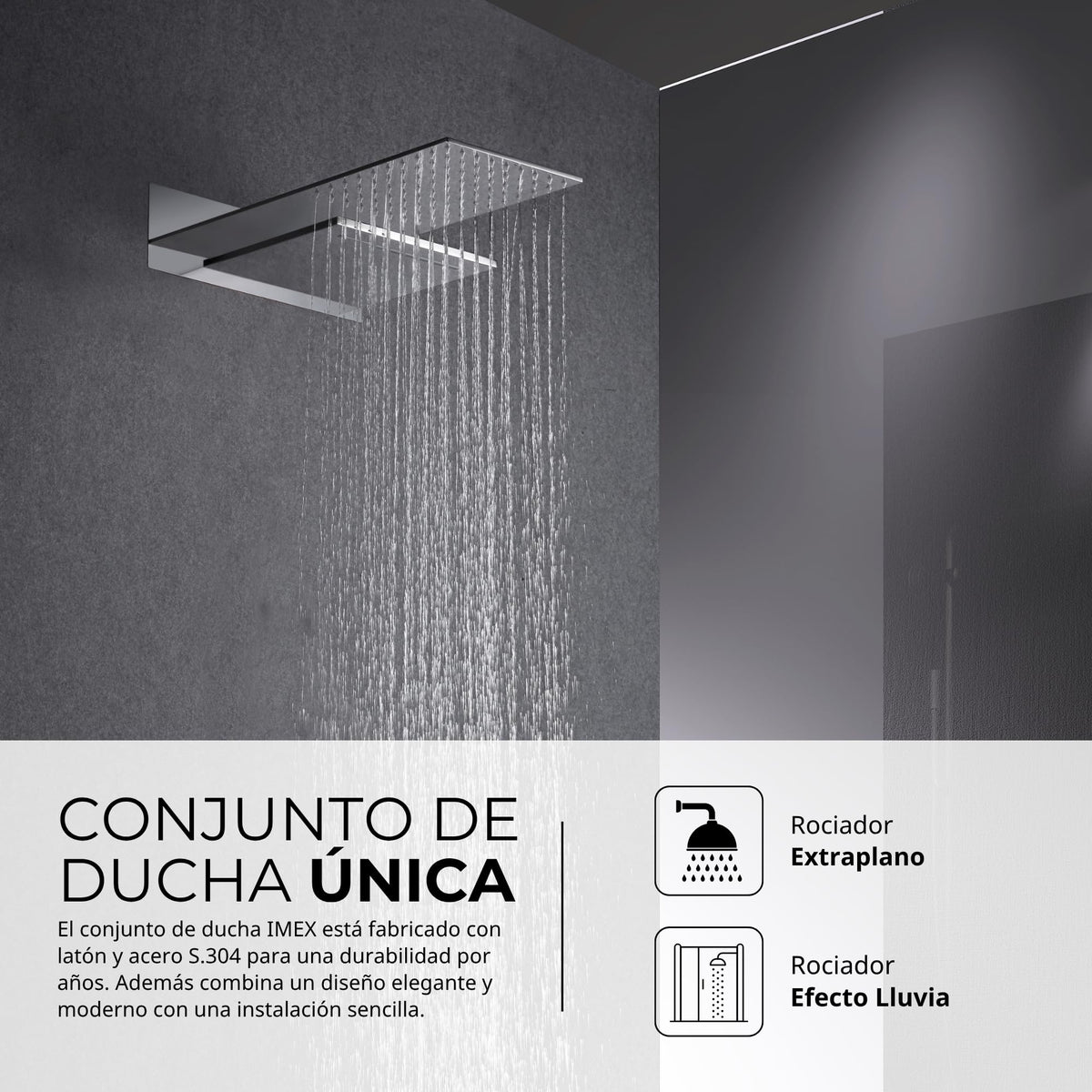 DUCHA EMPOTRADA TERMOSTÁTICA SERIE RODAS
