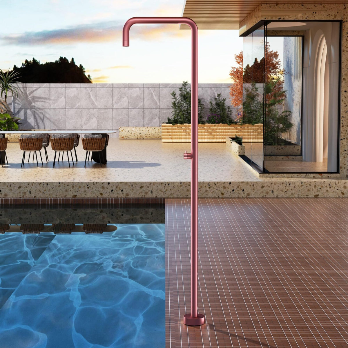 DUCHA PISCINA EXTERIOR EN ACERO INOX. S.316 SERIE UTAH
