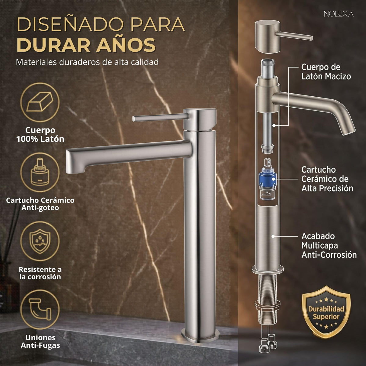 Tall-spout single-lever basin mixer TOSCANA SERIES