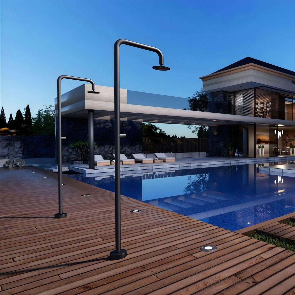 DUCHA PISCINA EXTERIOR EN ACERO INOX. S.316 SERIE OREGON