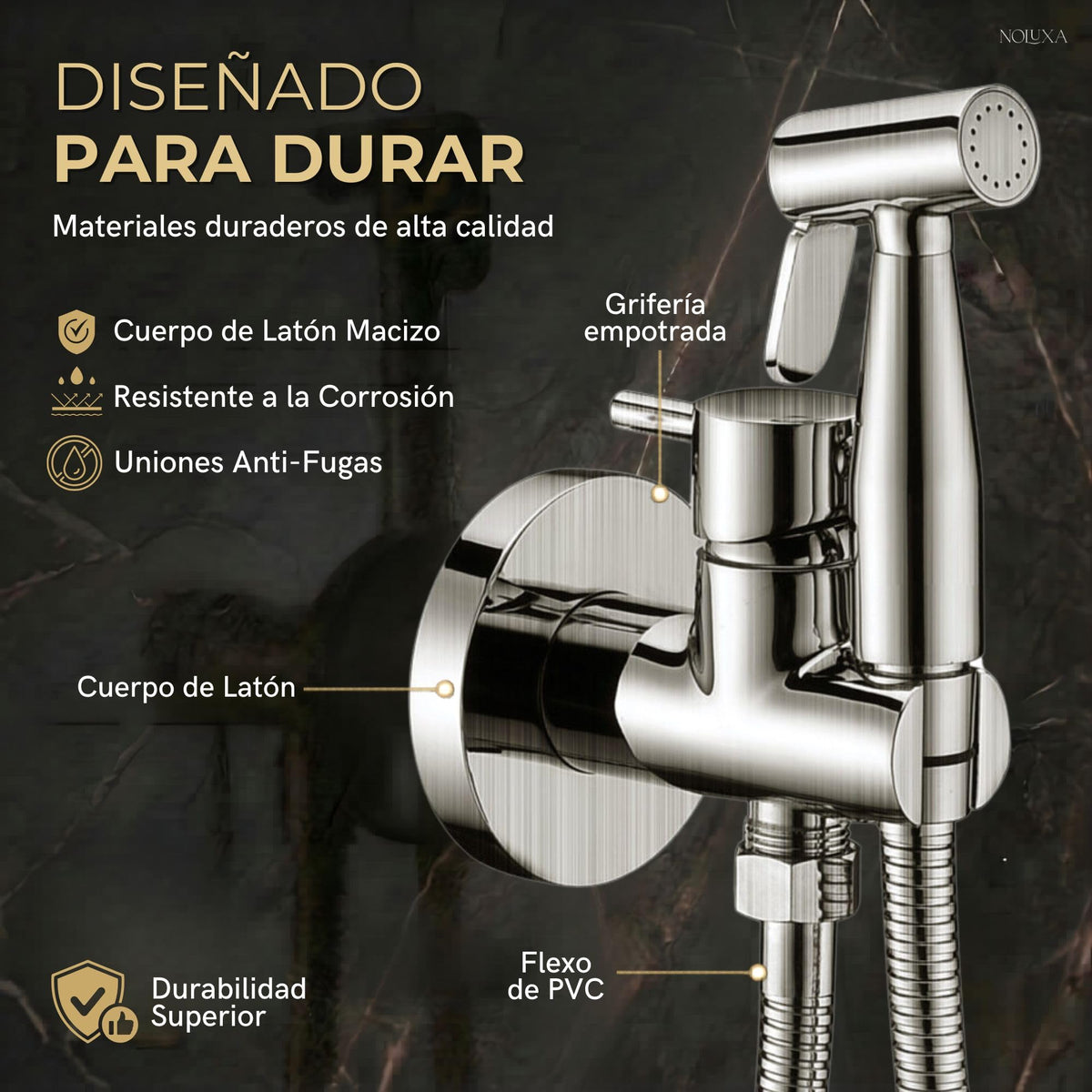 GRIFO EMPOTRADO DE BIDÉ MÚNICH SERIE MÚNICH Níquel Cepillado