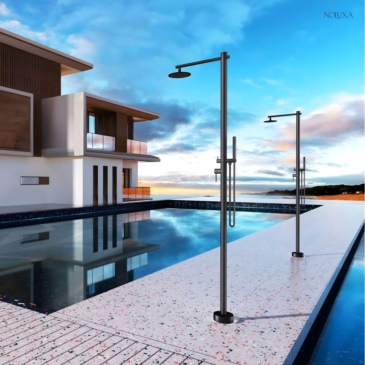 DUCHA PISCINA EXTERIOR EN ACERO INOX. S.316 SERIE KANSAS