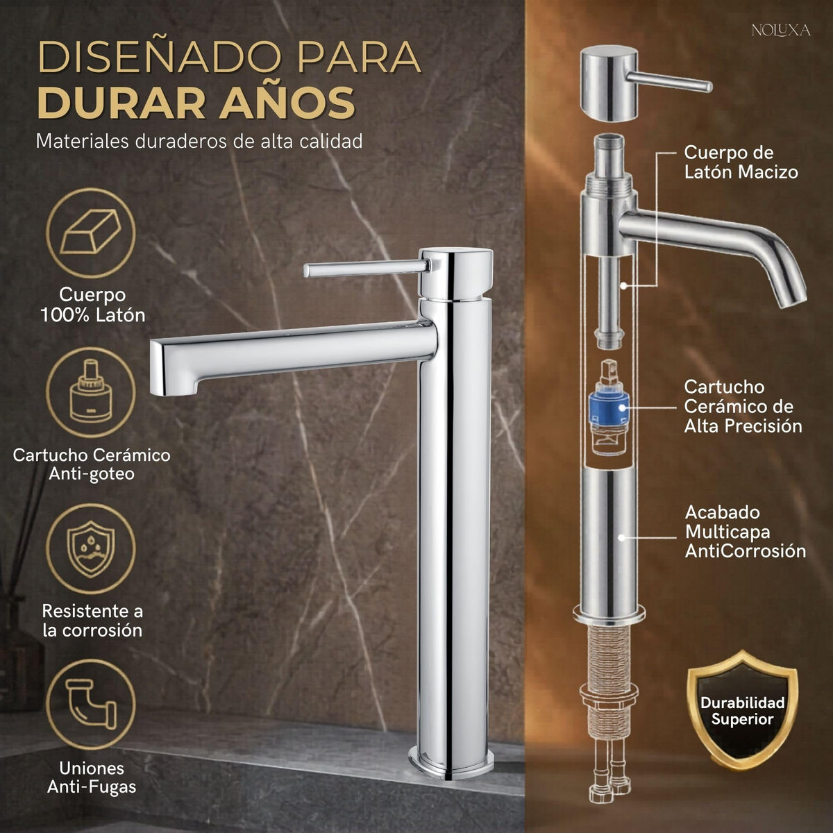 Tall-spout single-lever basin mixer TOSCANA SERIES