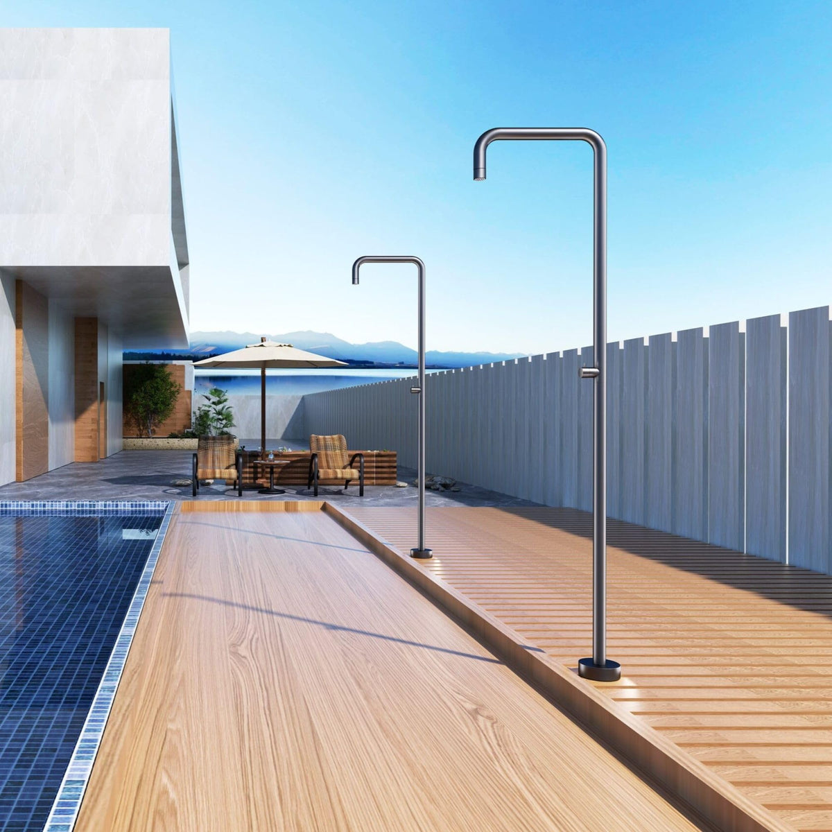 DUCHA PISCINA EXTERIOR EN ACERO INOX. S.316 SERIE UTAH