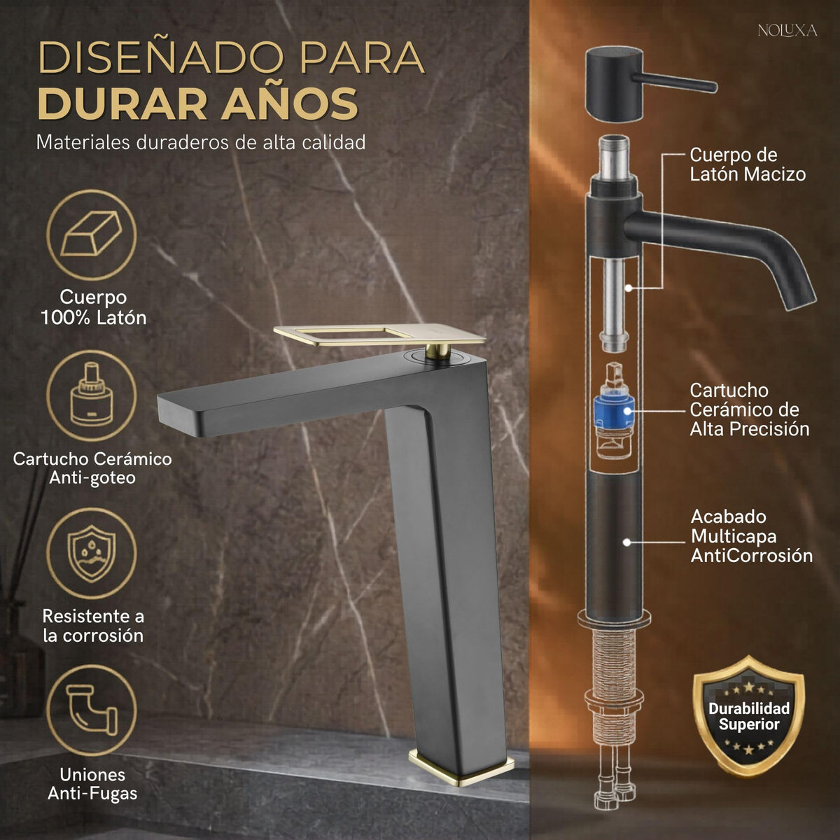 GRIFO LAVABO CAÑO ALTO MONOMANDO SERIE SUECIA