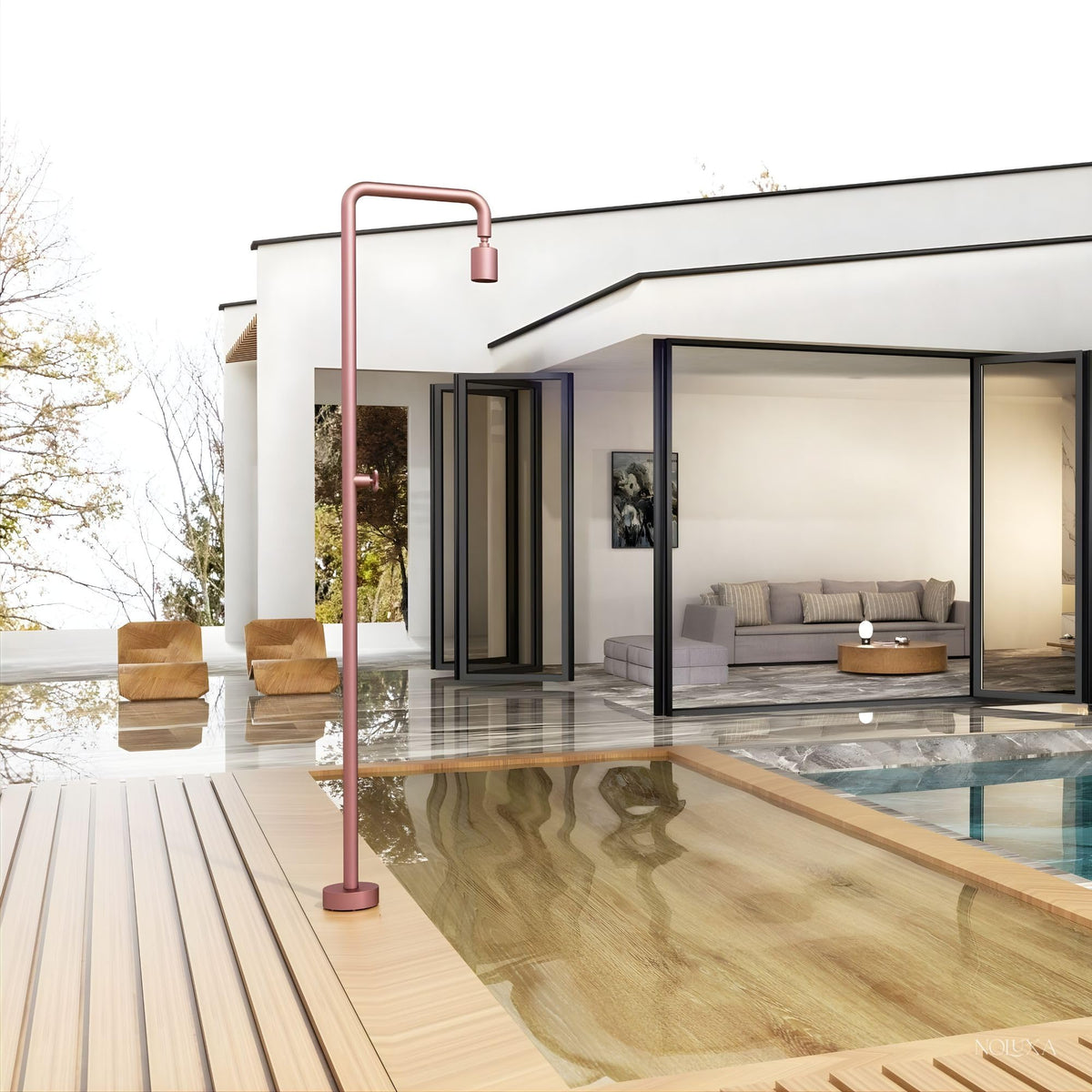 DUCHA PISCINA EXTERIOR EN ACERO INOX. S.316 SERIE POOL