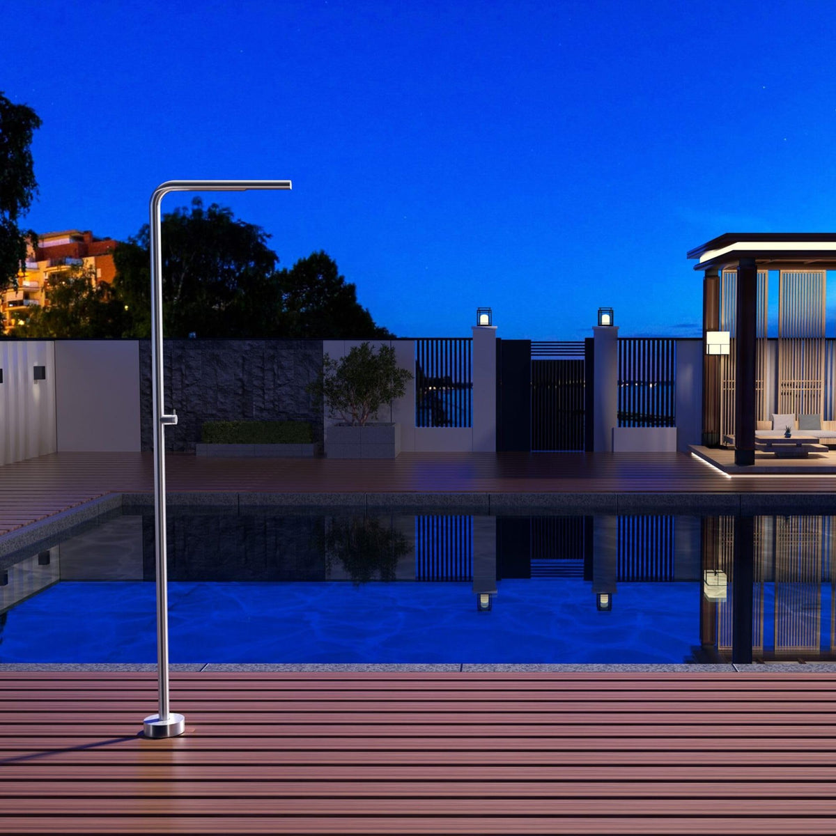DUCHA PISCINA EXTERIOR EN ACERO INOX. S.316 SERIE TEXAS