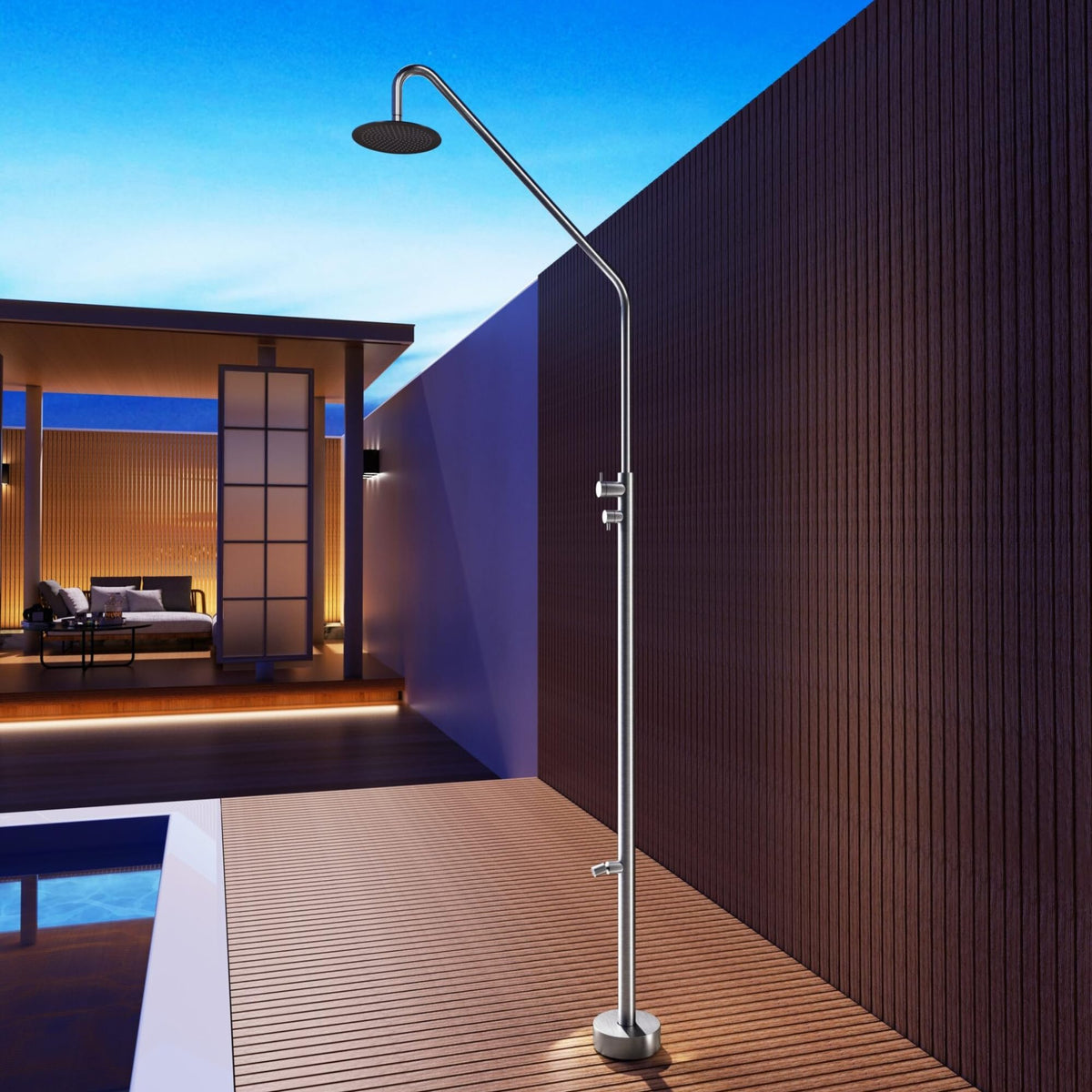 DUCHA PISCINA EXTERIOR EN ACERO INOX. S.316 SERIE DAKOTA