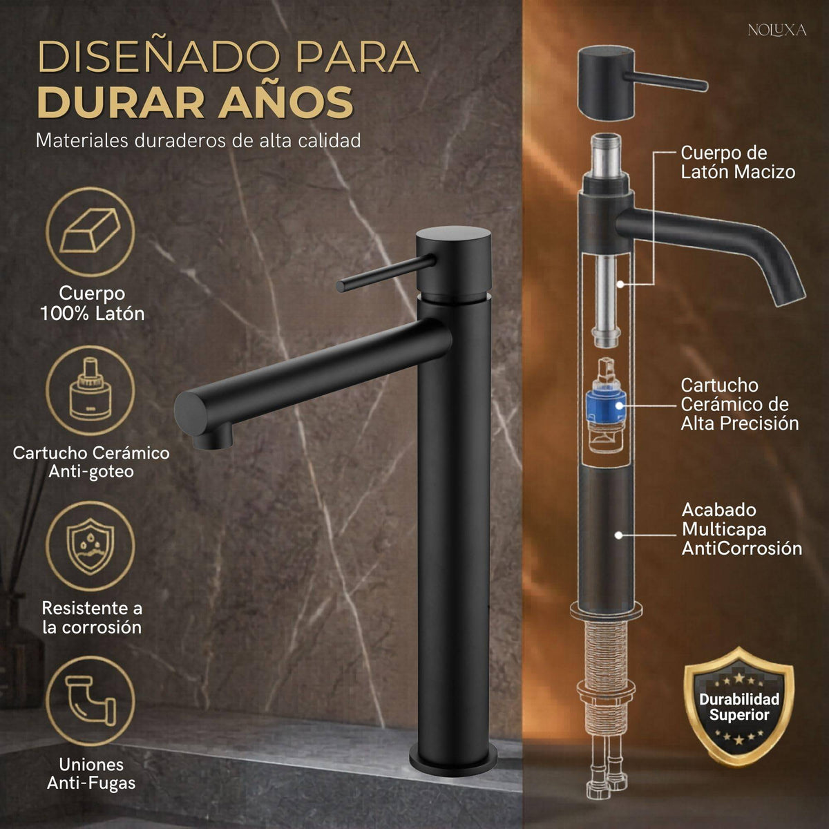 GRIFO LAVABO CAÑO ALTO MONOMANDO SERIE MILOS STICK