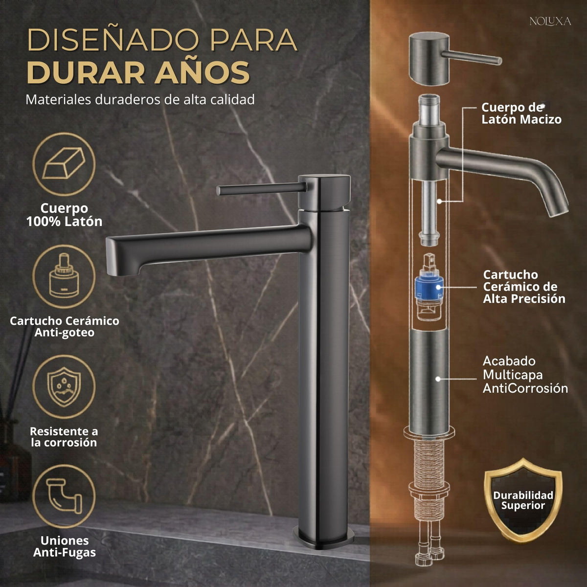 Tall-spout single-lever basin mixer TOSCANA SERIES