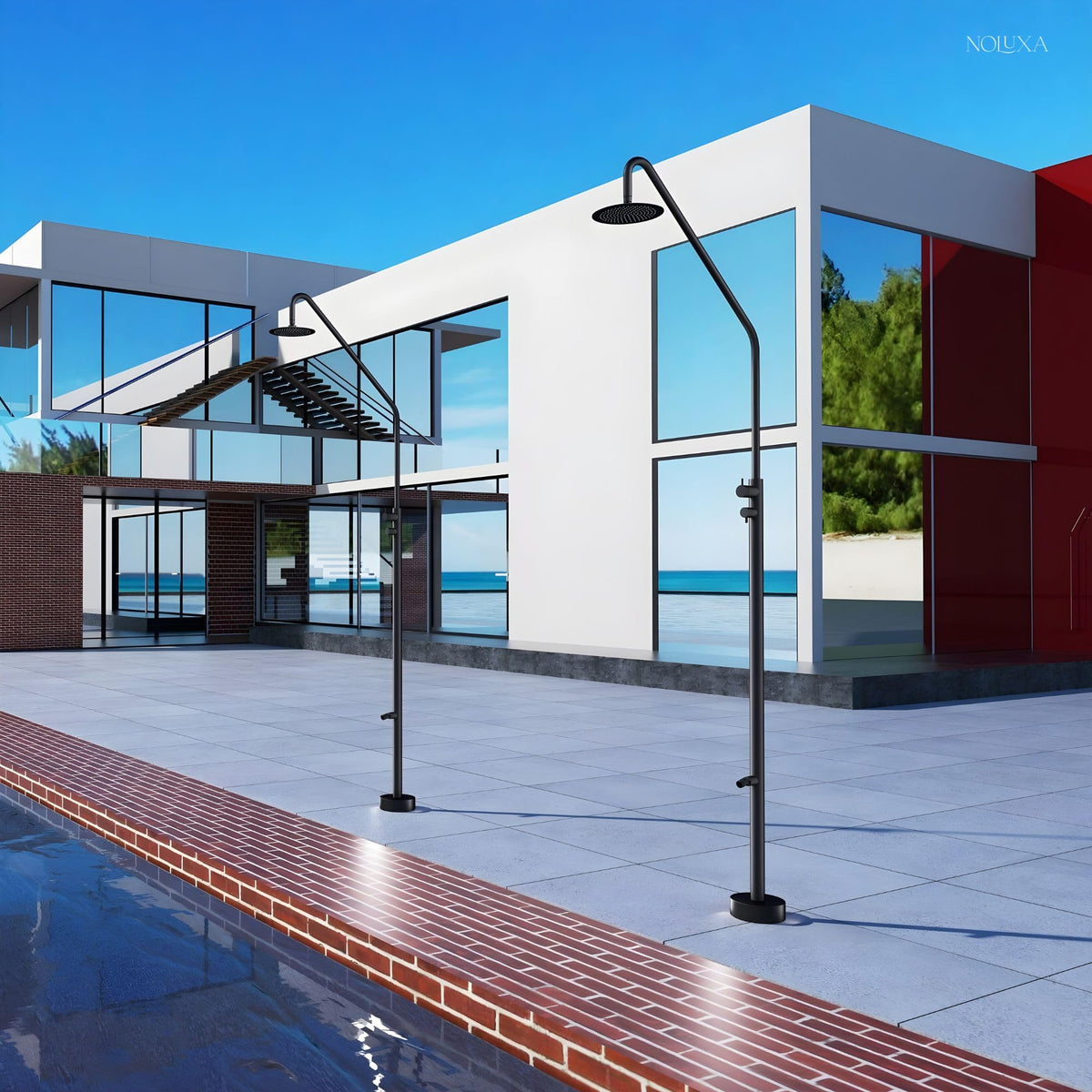 DUCHA PISCINA EXTERIOR EN ACERO INOX. S.316 SERIE DAKOTA