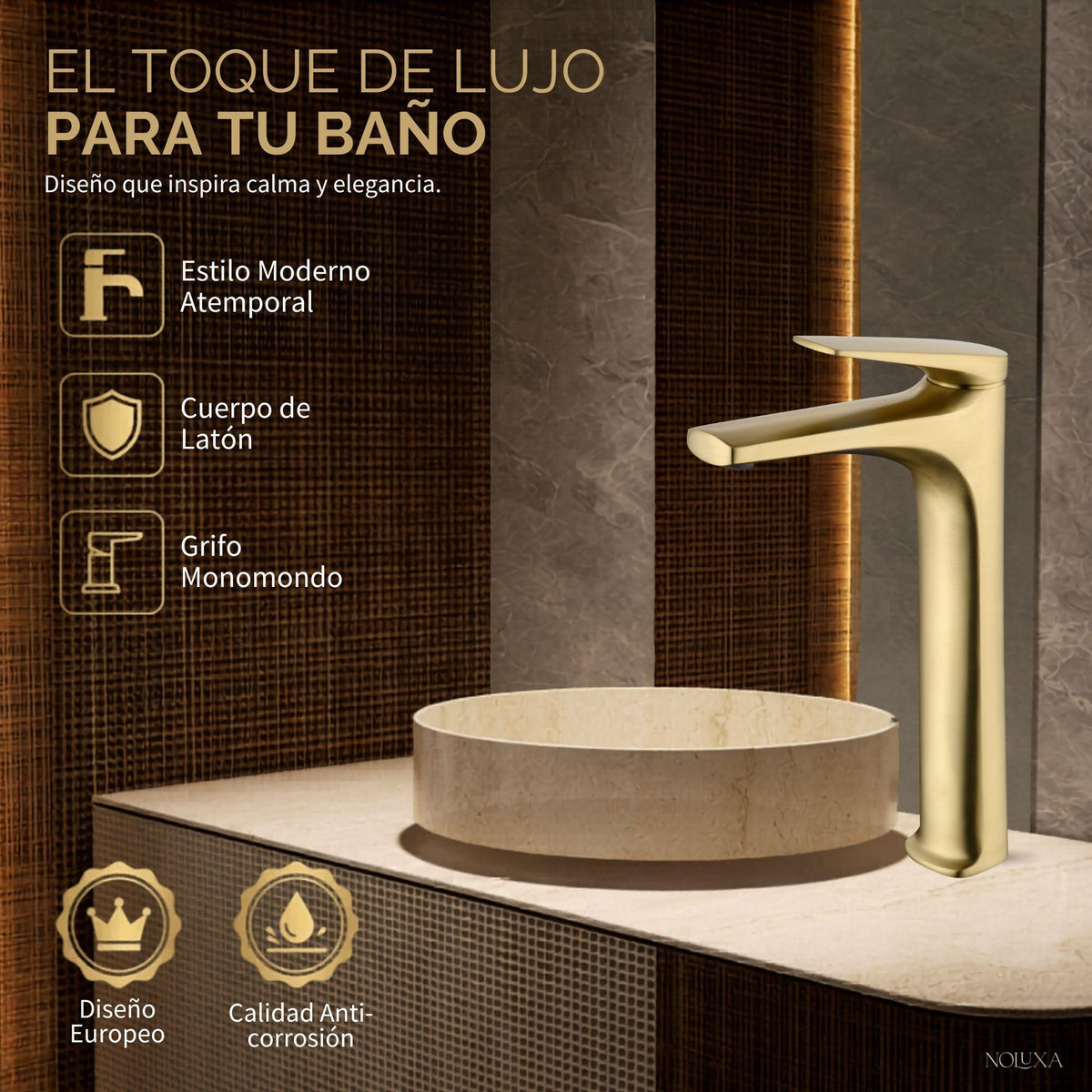 GRIFO LAVABO CAÑO ALTO MONOMANDO SERIE DELOS