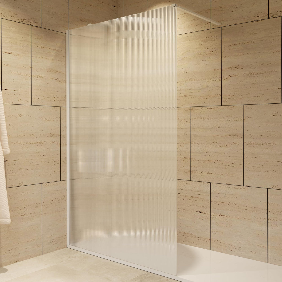 MAMPARA FIJO SCREEN WAVES 100 x 200 cm Blanco Mate