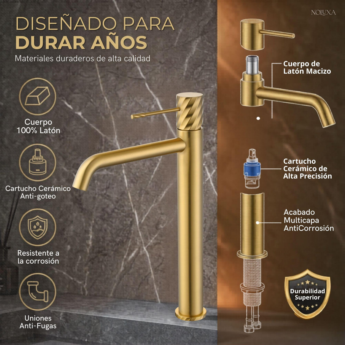 GRIFO LAVABO CAÑO ALTO MONOMANDO SERIE BLESS