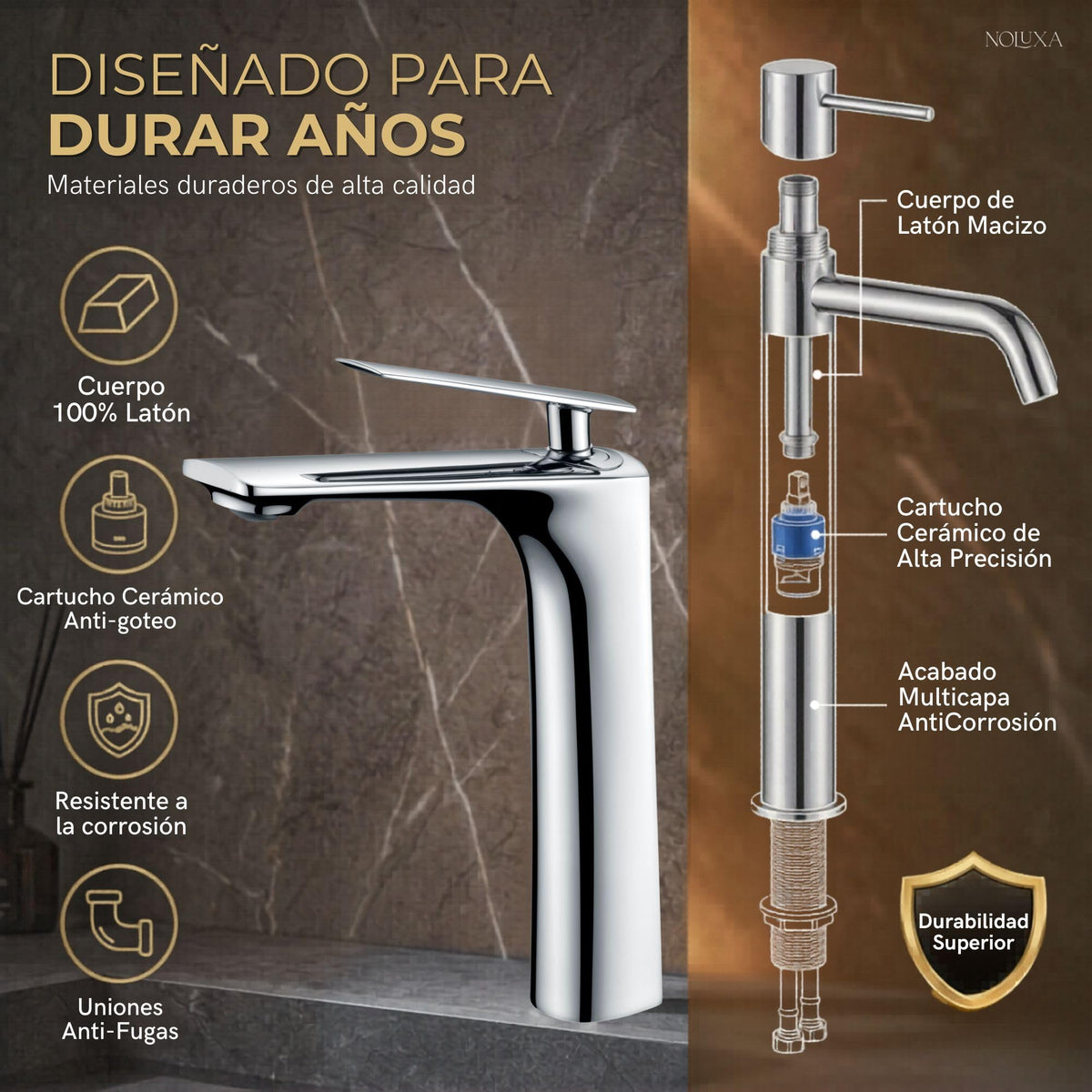 Tall-spout single-lever basin mixer ESCOCIA SERIES