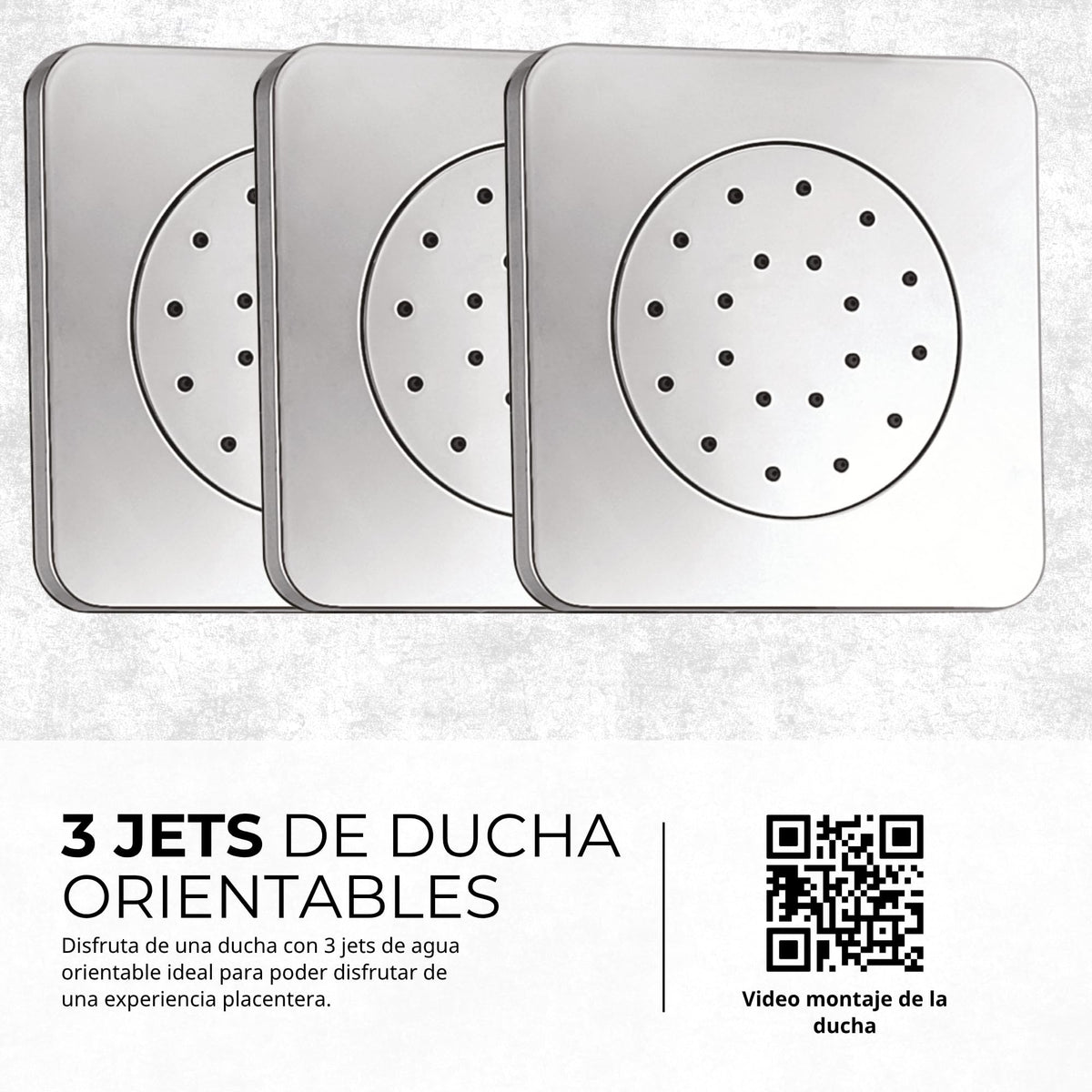 IMEX - Ducha Empotrada Monomando Cromada | Conjunto de Grifería Empotrado con Alcachofa y Rociador Antical Efecto Lluvia | Columna Ducha Empotrada en Latón y Acero Inox S.304 | Serie Formentera Cromado