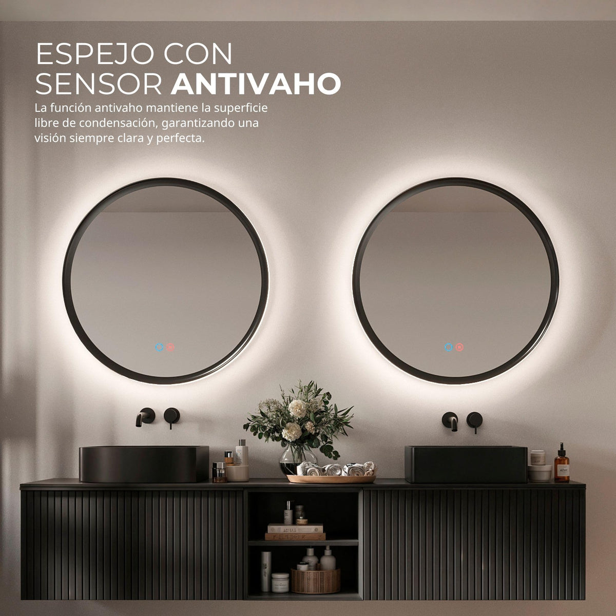 ESPEJO TORINO 60cm Blanco Mate