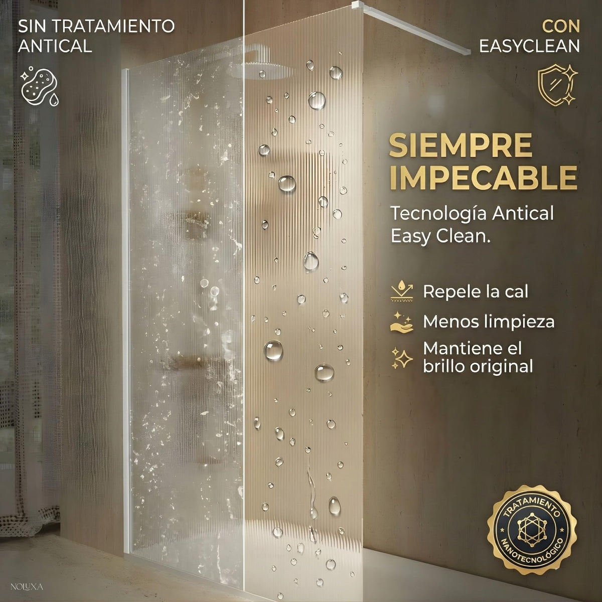 MAMPARA FIJO SCREEN WAVES 100 x 200 cm Blanco Mate