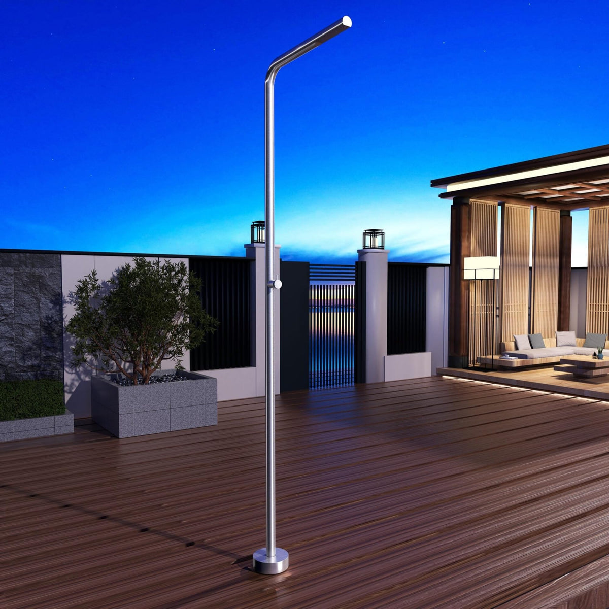 DUCHA PISCINA EXTERIOR EN ACERO INOX. S.316 SERIE TEXAS