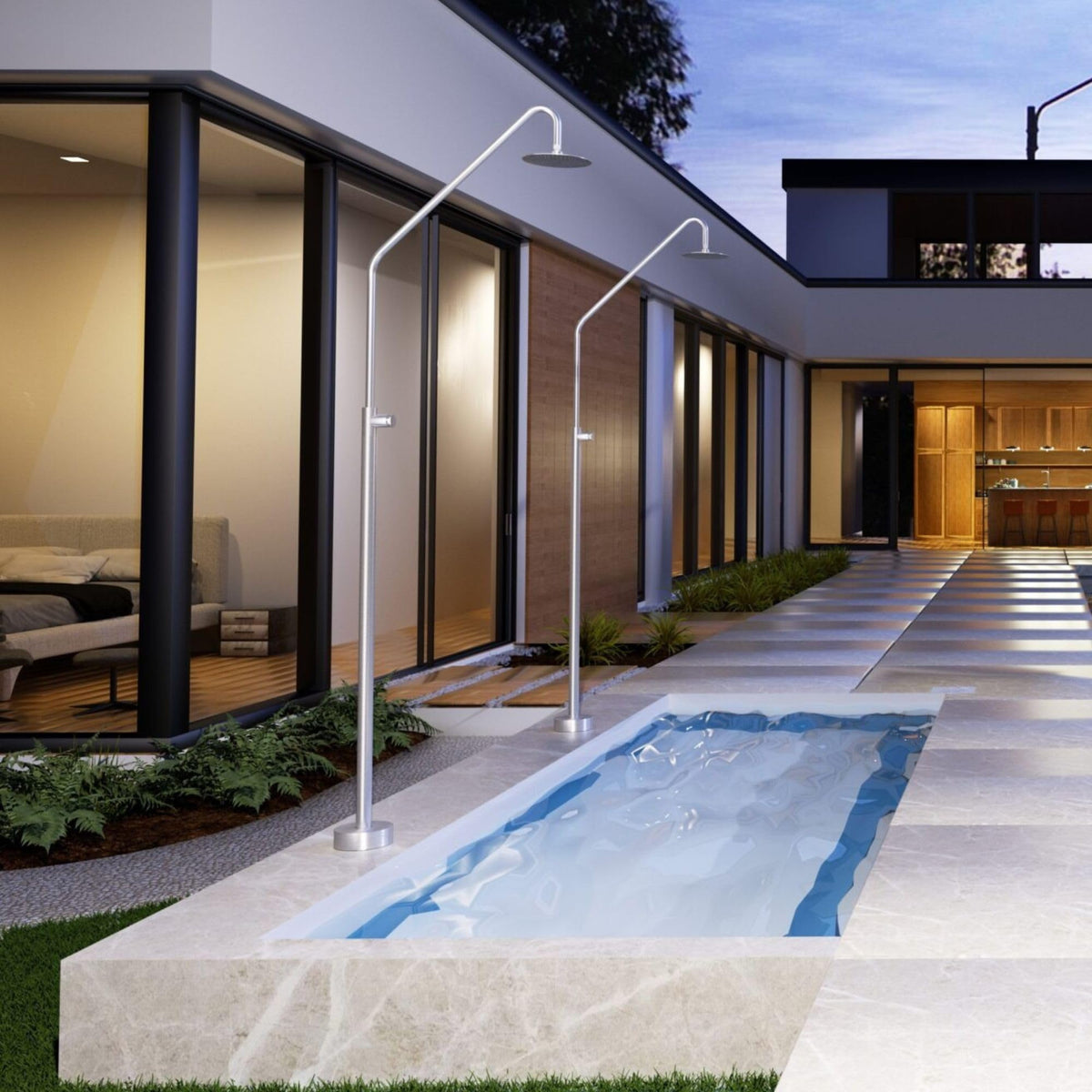 DUCHA PISCINA EXTERIOR EN ACERO INOX. S.316 SERIE ALASKA