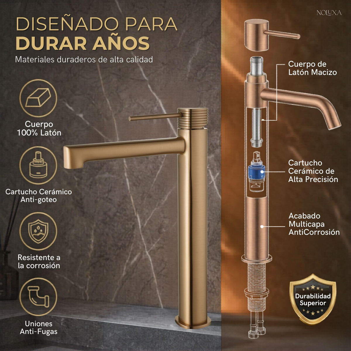 GRIFO LAVABO CAÑO ALTO MONOMANDO SERIE FIRENZE