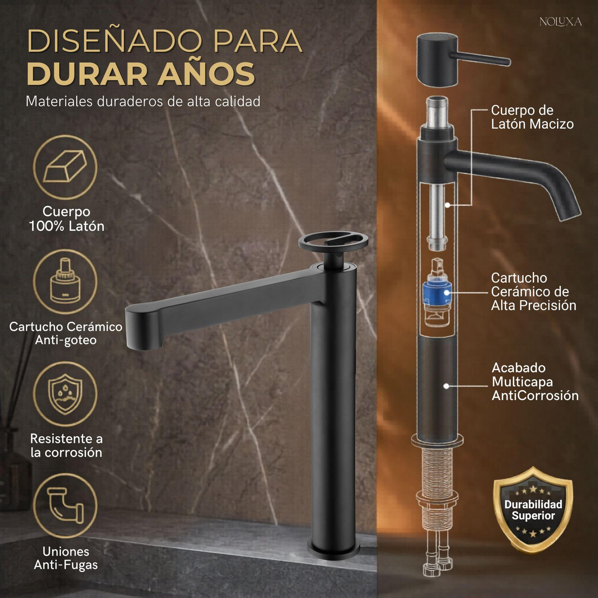 GRIFO LAVABO CAÑO ALTO MONOMANDO SERIE OLIMPO