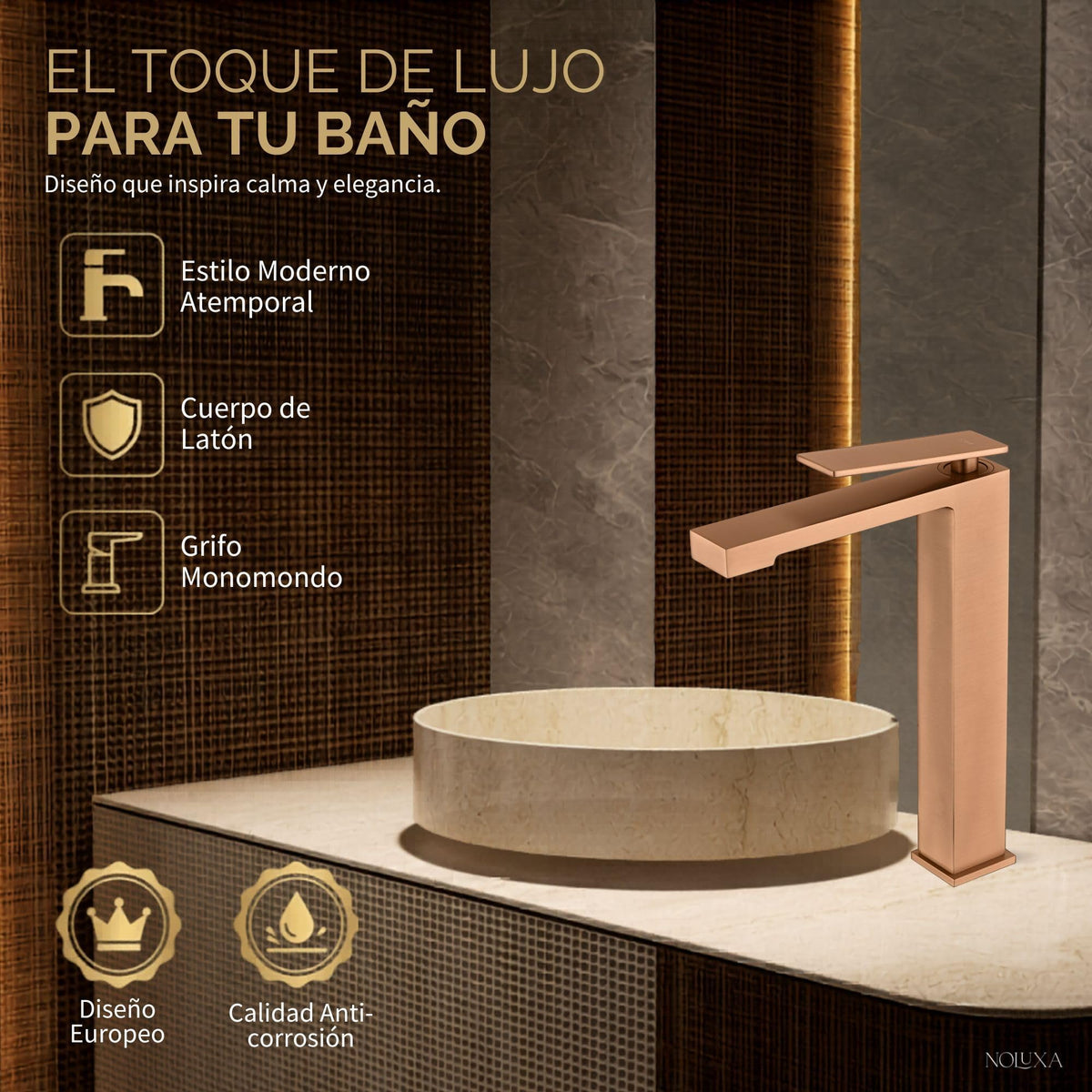 GRIFO LAVABO CAÑO ALTO MONOMANDO SERIE PISA