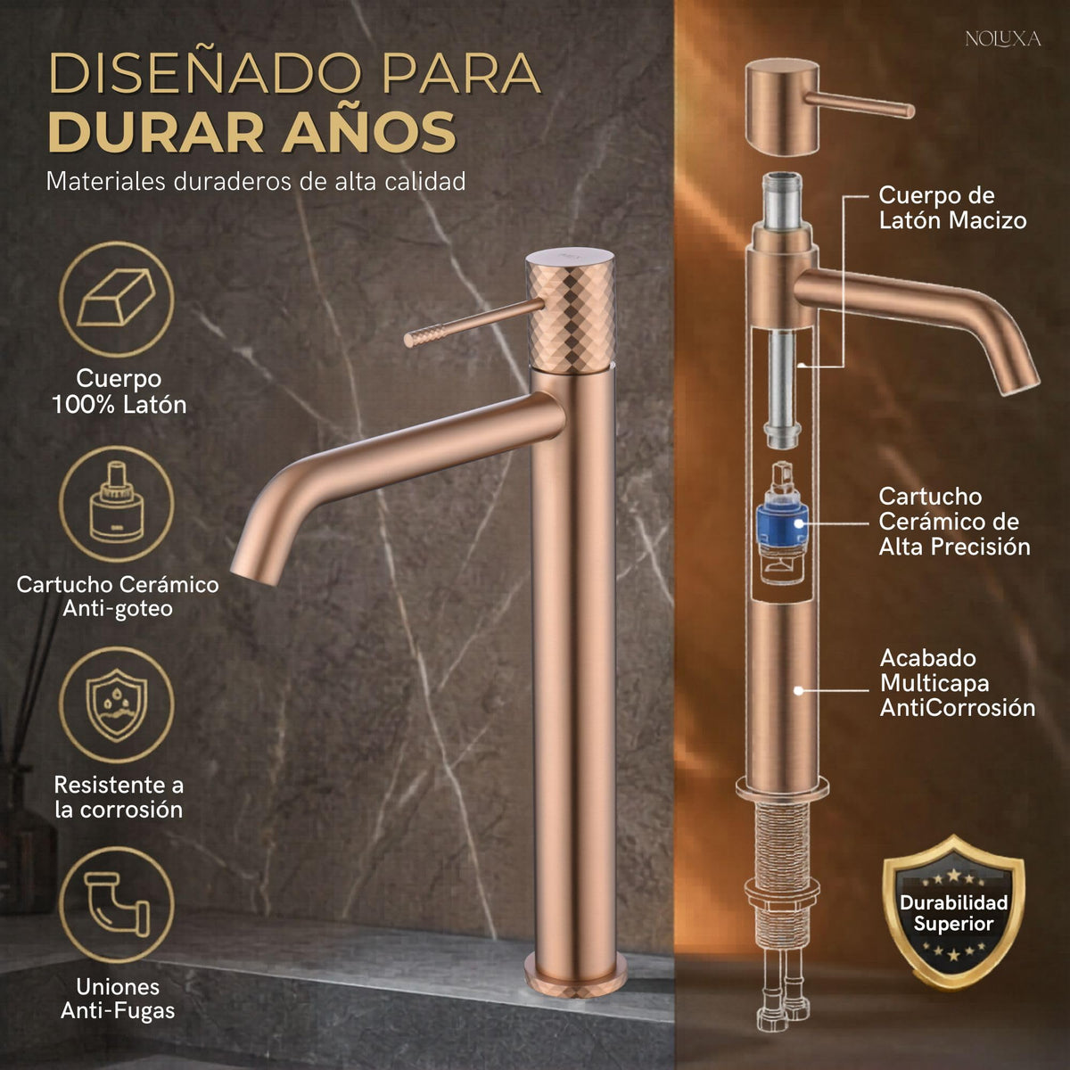 GRIFO LAVABO CAÑO ALTO MONOMANDO SERIE GÉNOVA