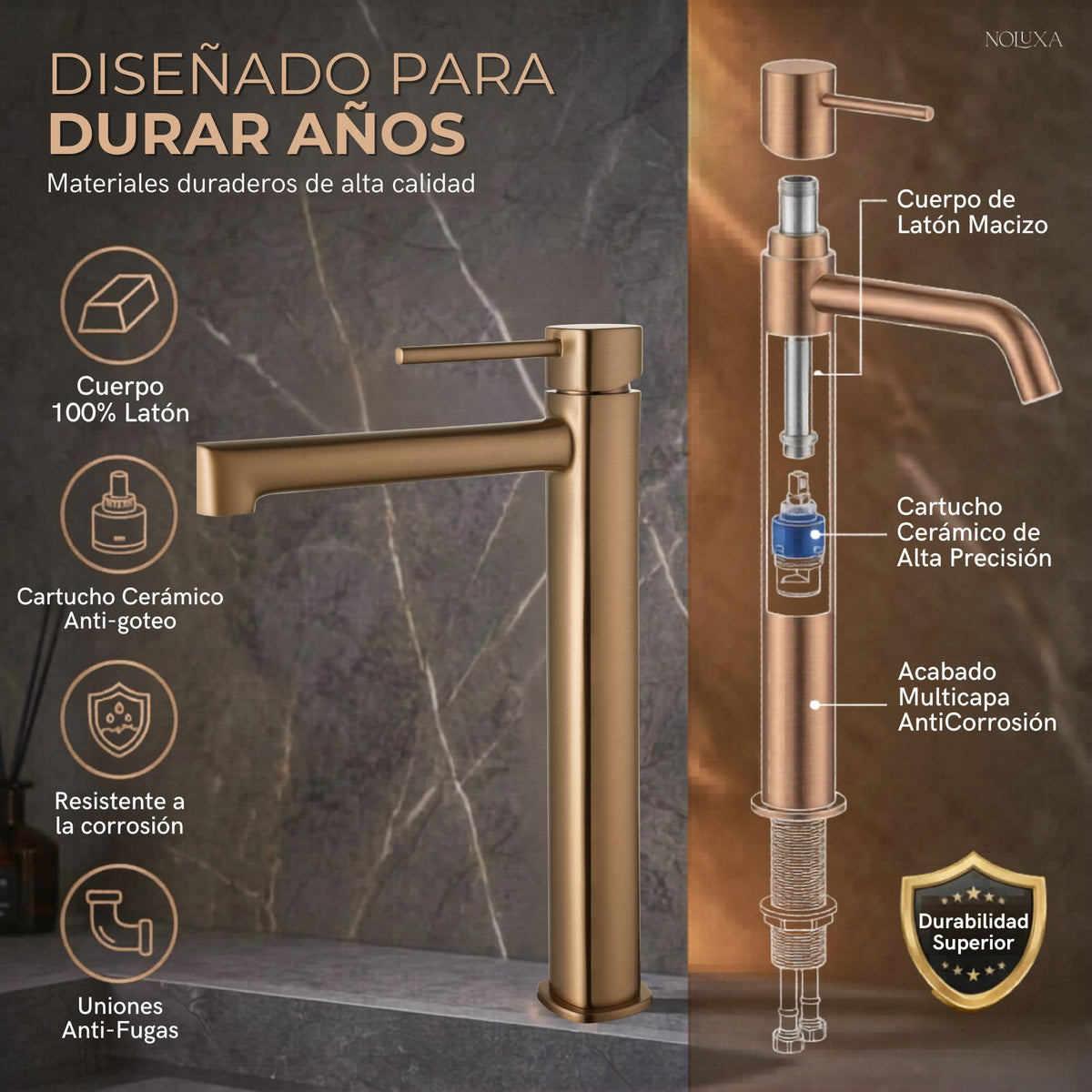 Tall-spout single-lever basin mixer TOSCANA SERIES