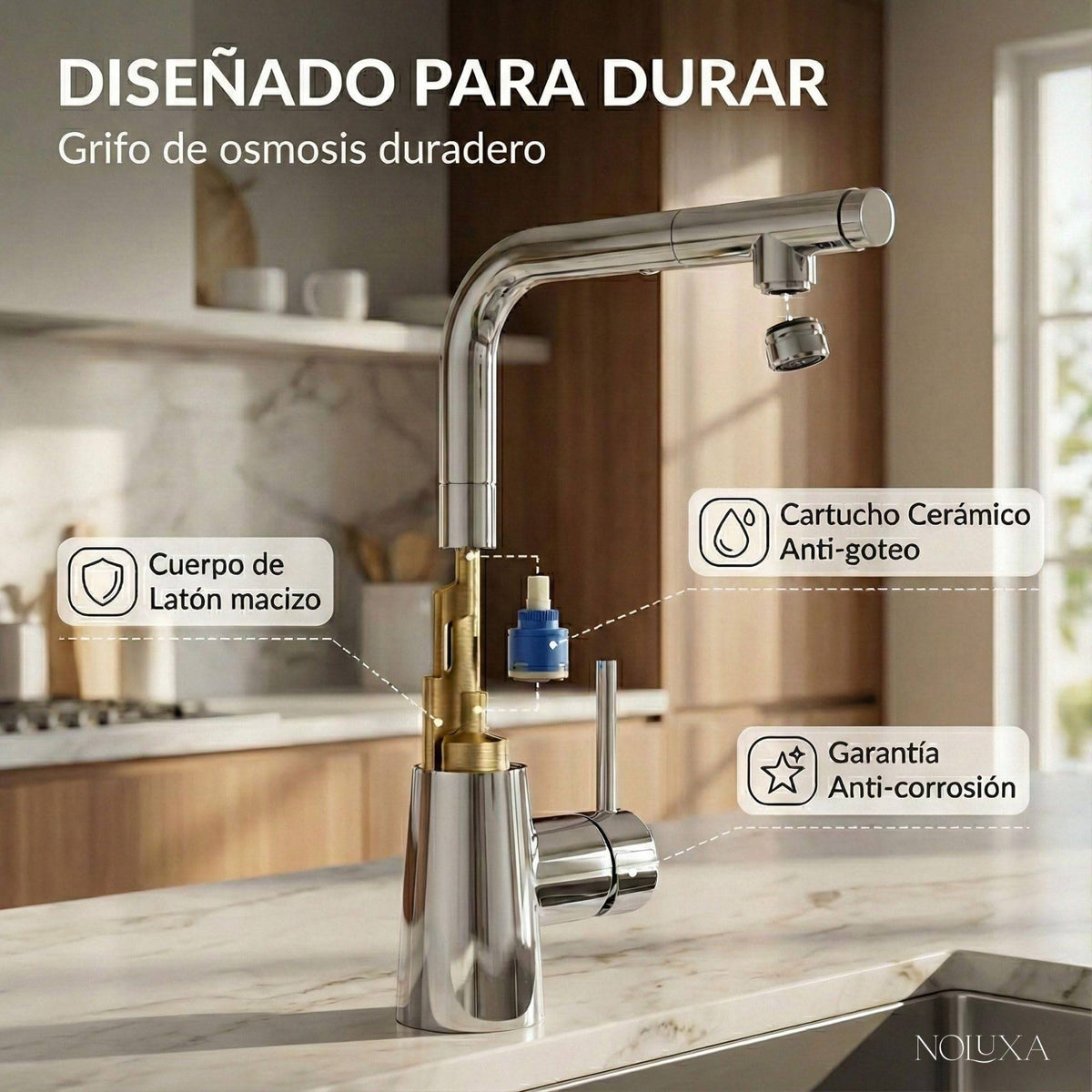 GRIFO DE COCINA OSMOSIS EXTRAÍBLE SERIE SPLIT