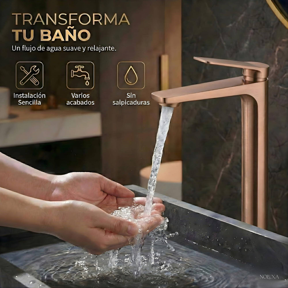 GRIFO LAVABO CAÑO ALTO MONOMANDO SERIE NÁPOLES