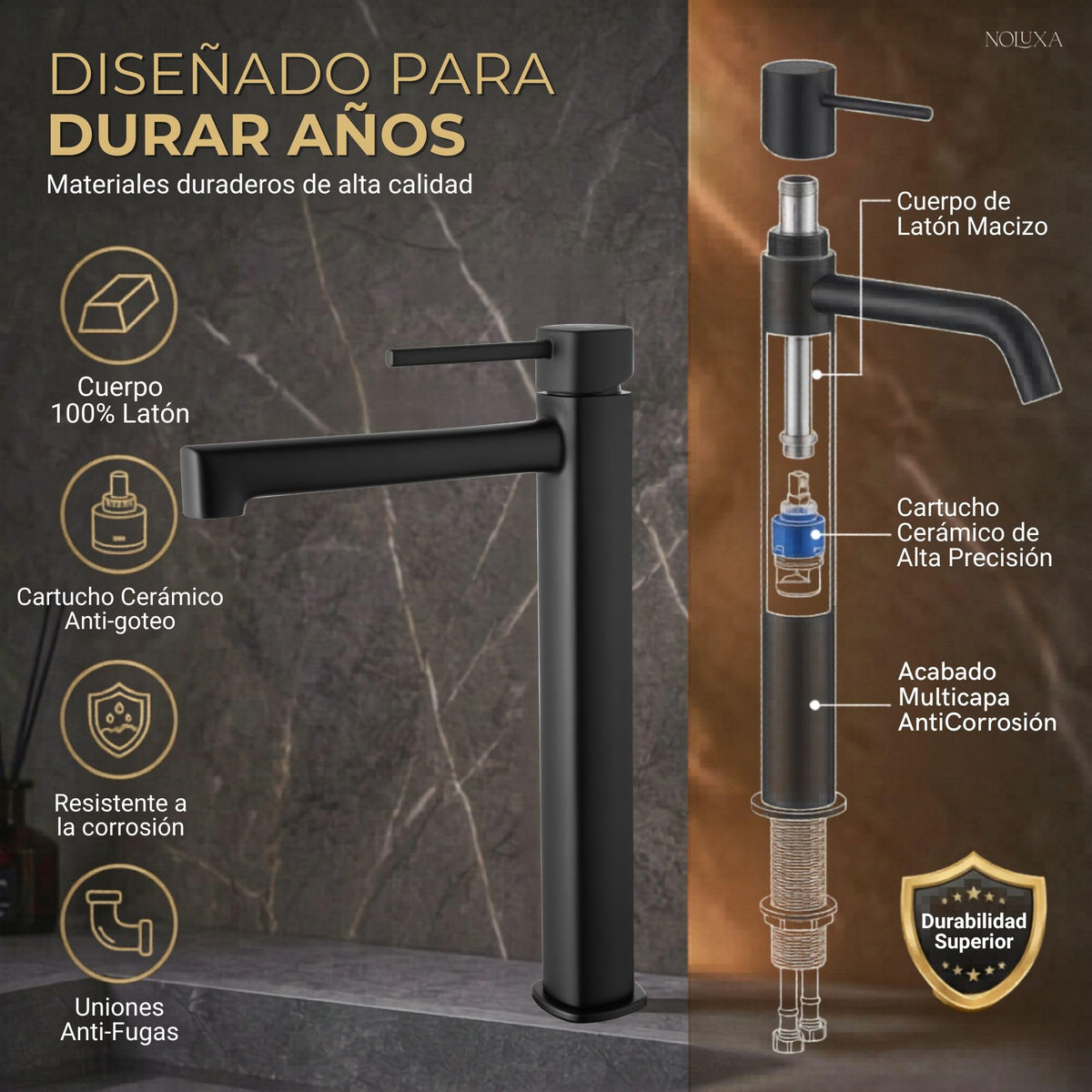 Tall-spout single-lever basin mixer TOSCANA SERIES