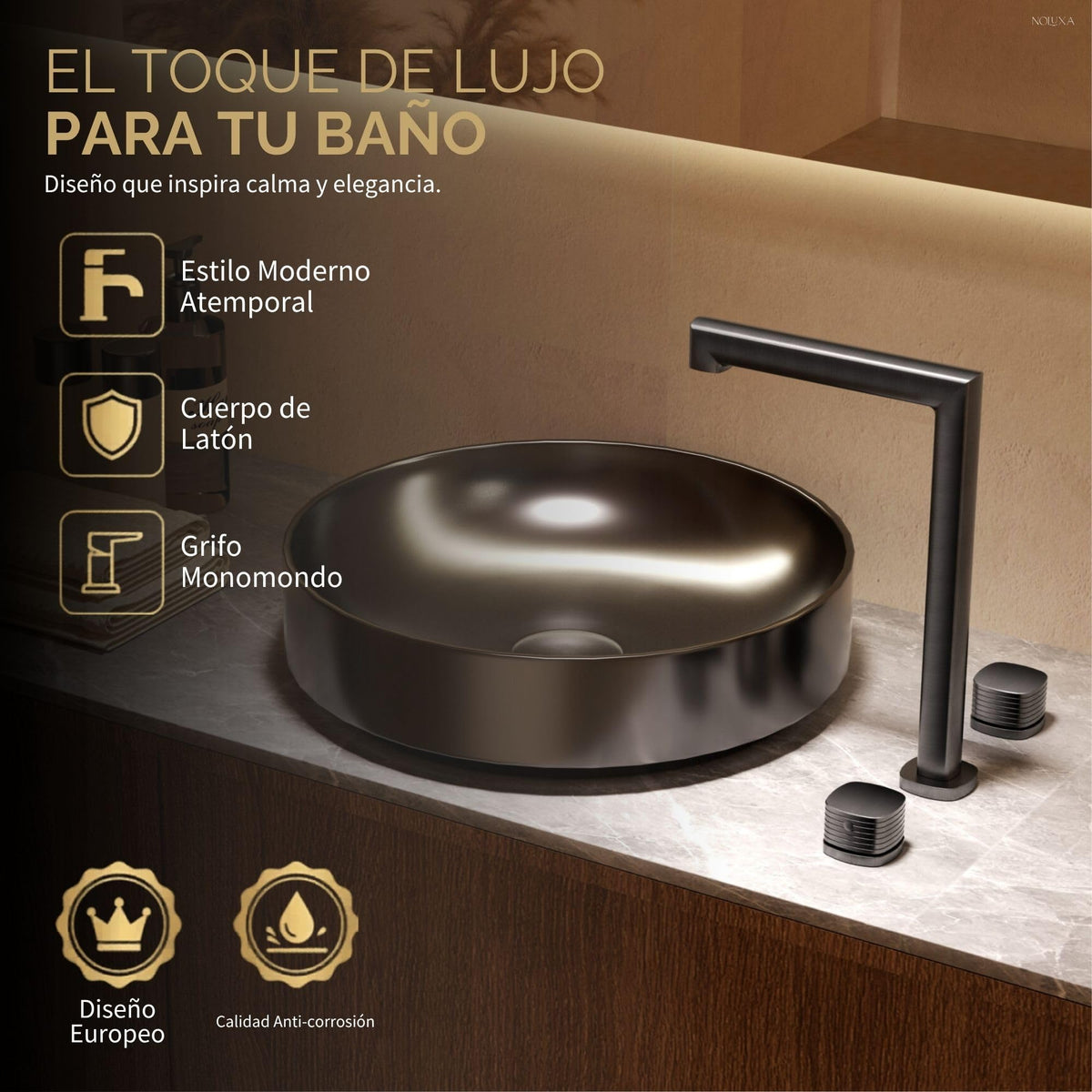 GRIFO LAVABO CAÑO ALTO BIMANDO SERIE FIRENZE