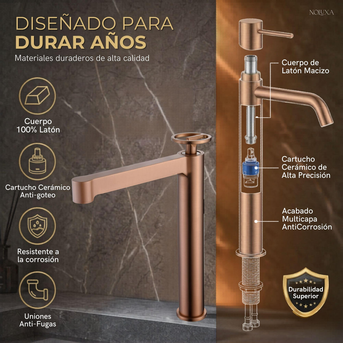 GRIFO LAVABO CAÑO ALTO MONOMANDO SERIE OLIMPO