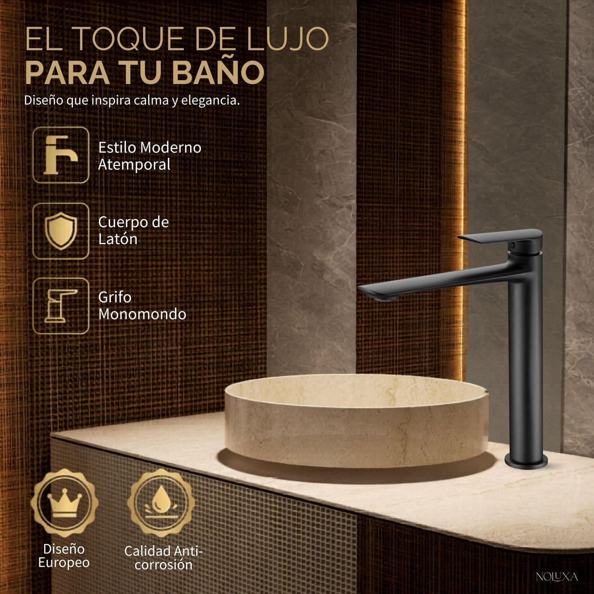 GRIFO LAVABO CAÑO ALTO MONOMANDO SERIE URAL