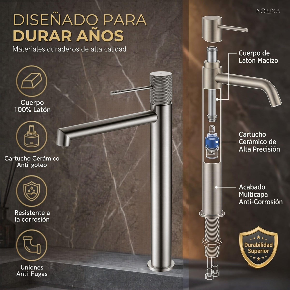Mitigeur de lavabo à bec haut Série LINE