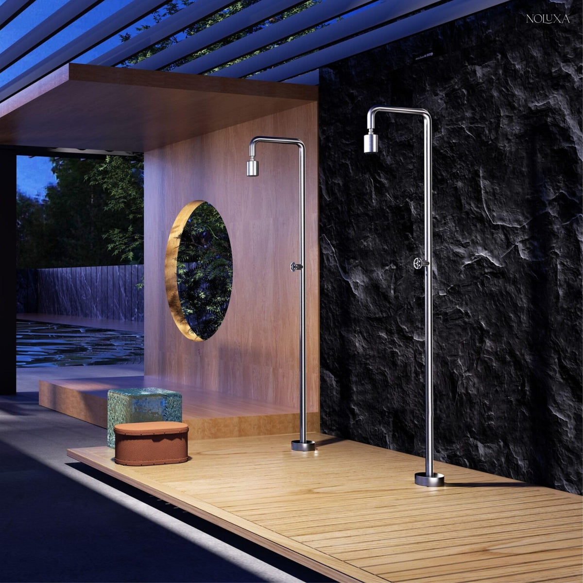 DUCHA PISCINA EXTERIOR EN ACERO INOX. S.316 SERIE POOL