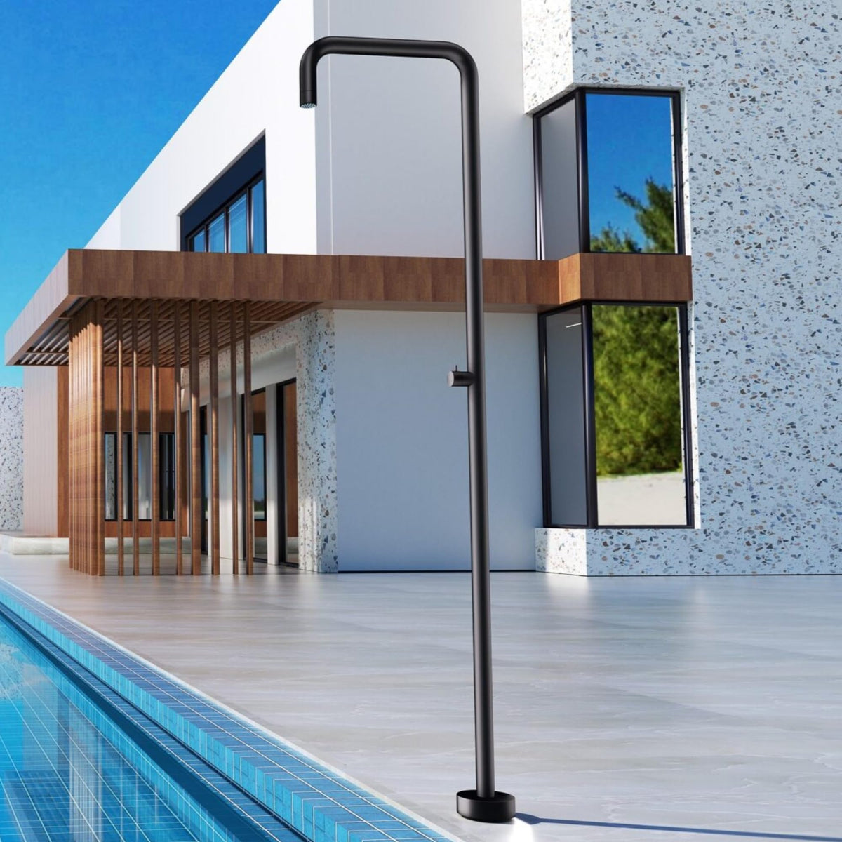 DUCHA PISCINA EXTERIOR EN ACERO INOX. S.316 SERIE UTAH