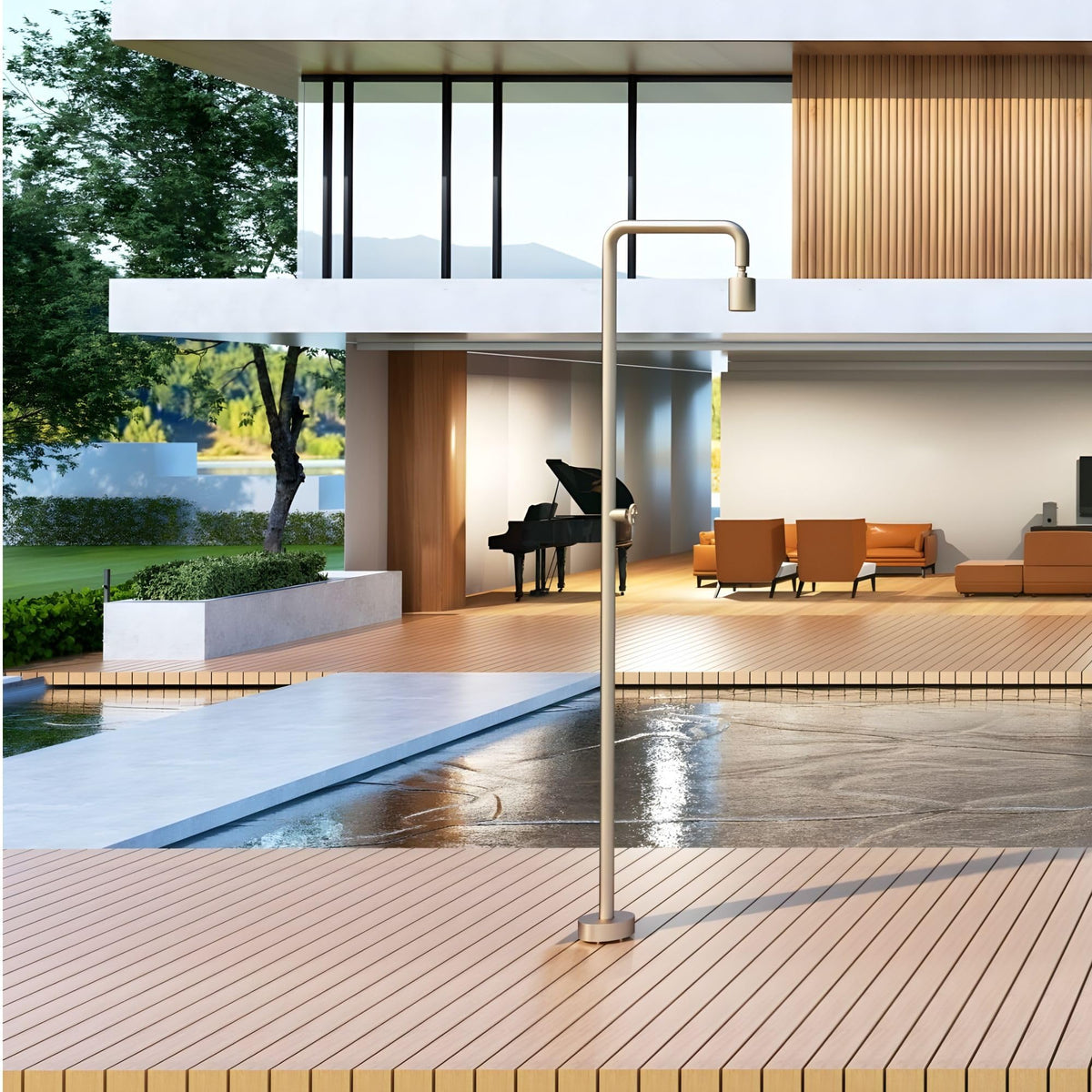 DUCHA PISCINA EXTERIOR EN ACERO INOX. S.316 SERIE POOL