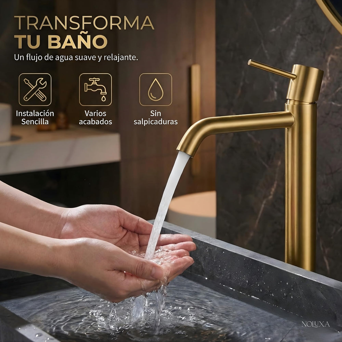 GRIFO LAVABO CAÑO ALTO MONOMANDO SERIE MONZA