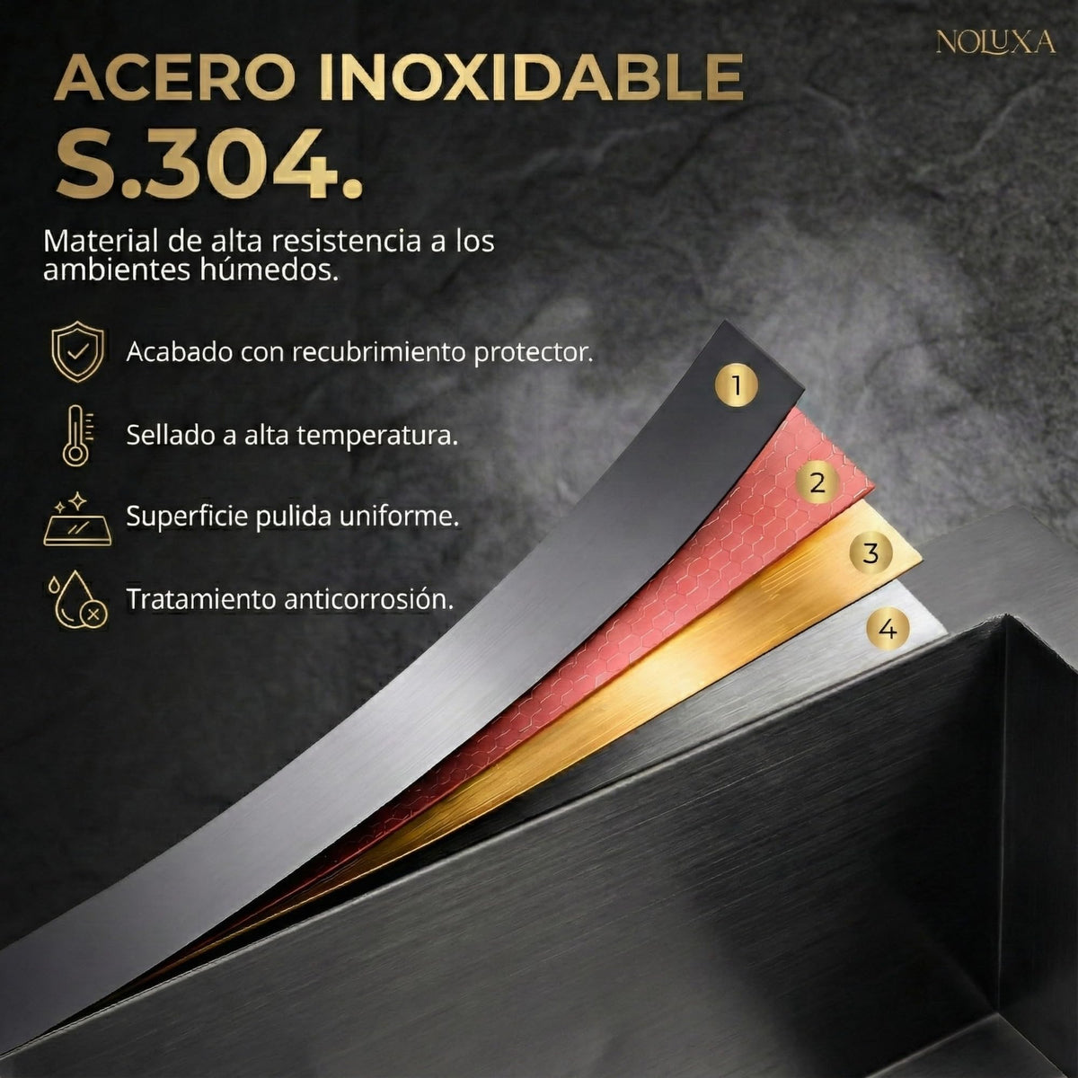 HORNACINA RECTANGULAR 63X33CM CON LUZ LED SERIE OCEANIC