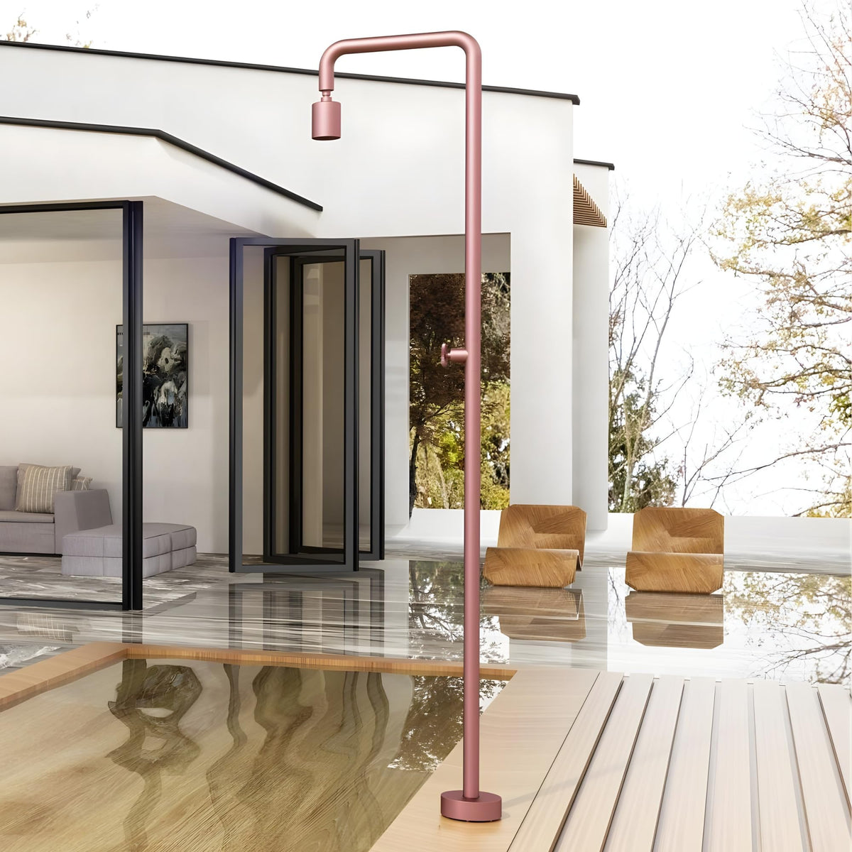DUCHA PISCINA EXTERIOR EN ACERO INOX. S.316 SERIE POOL