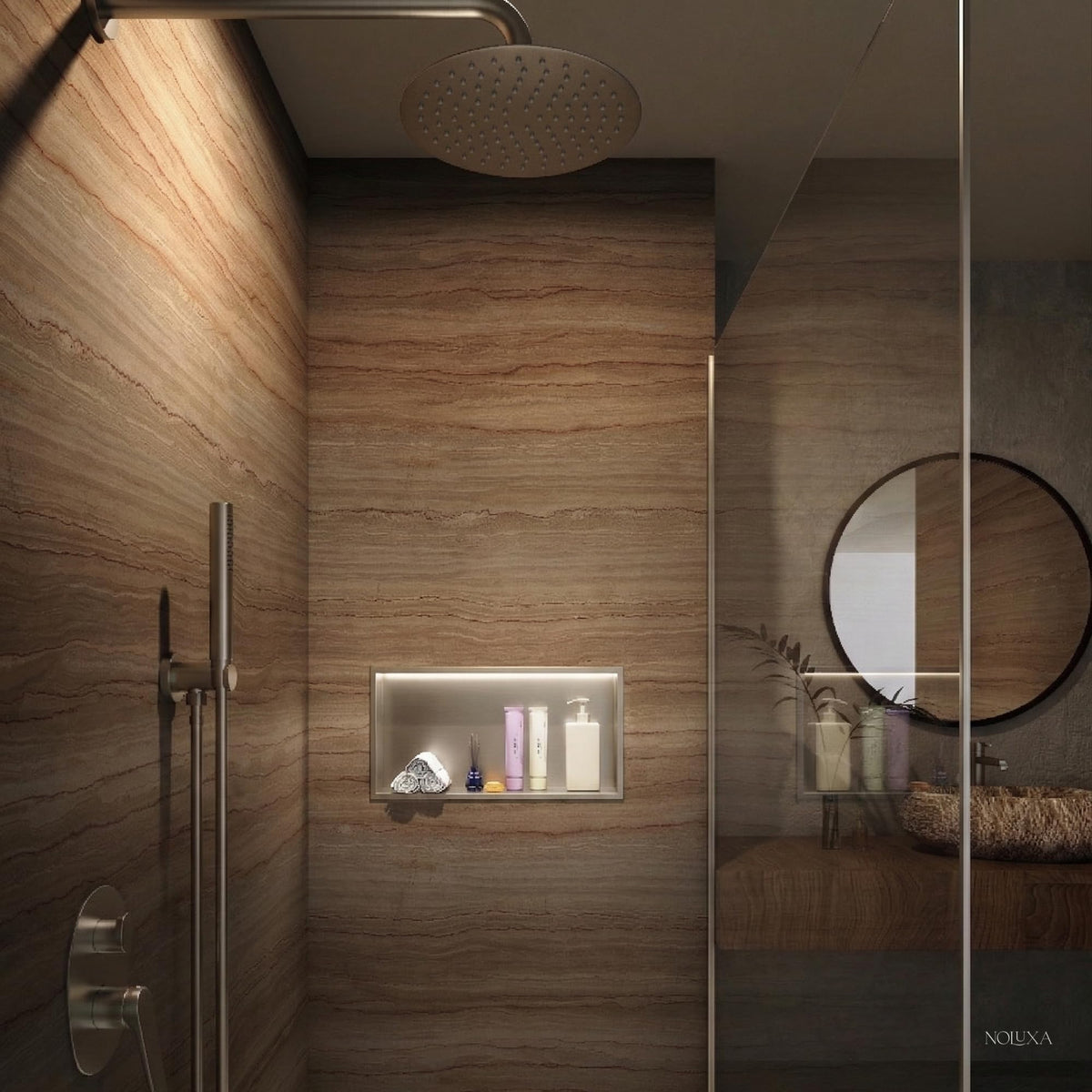 HORNACINA RECTANGULAR 63X33CM CON LUZ LED SERIE OCEANIC