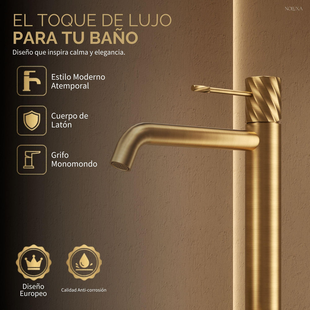 GRIFO LAVABO CAÑO ALTO MONOMANDO SERIE BLESS