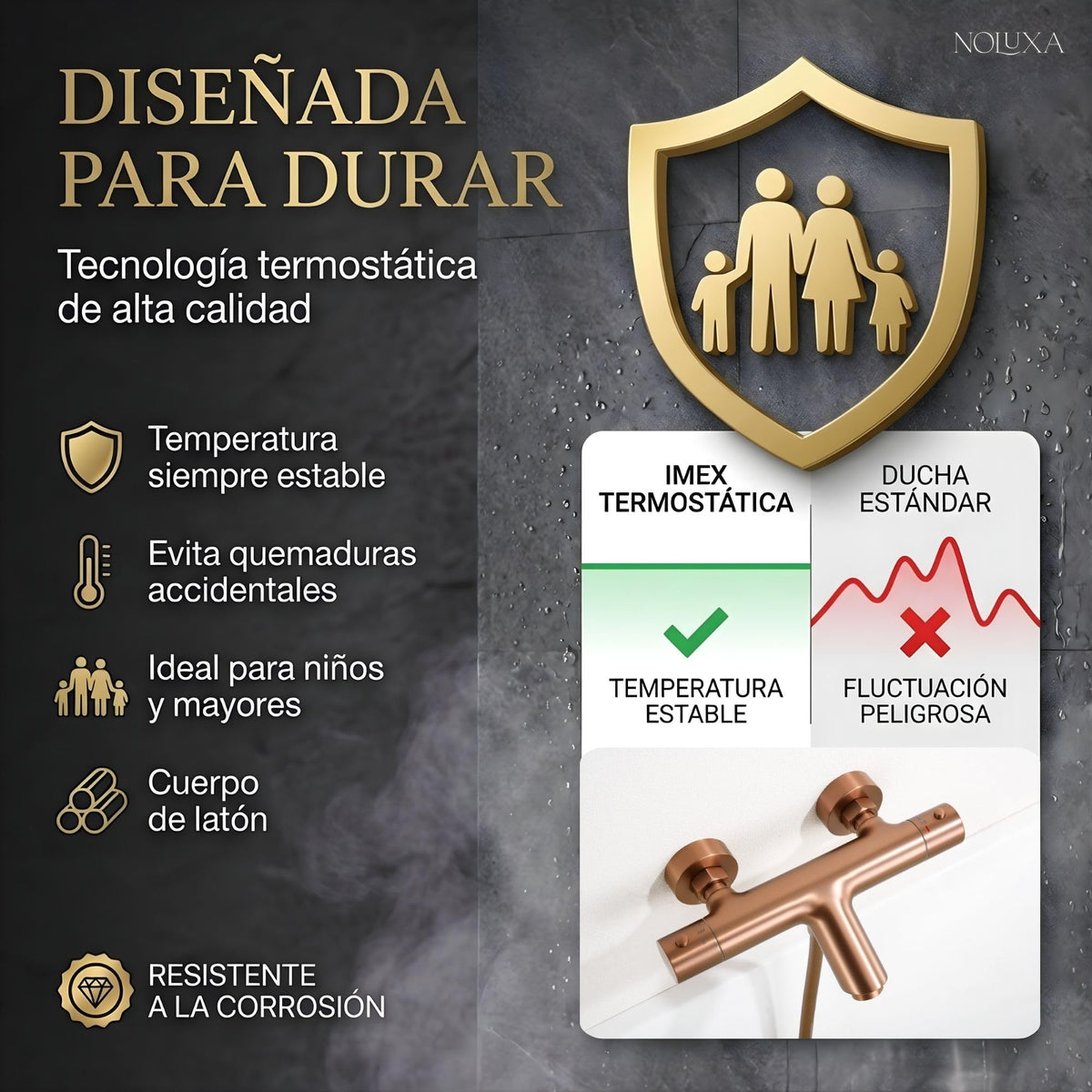 GRIFO BAÑERA Y DUCHA TERMOSTÁTICO SERIE MONZA